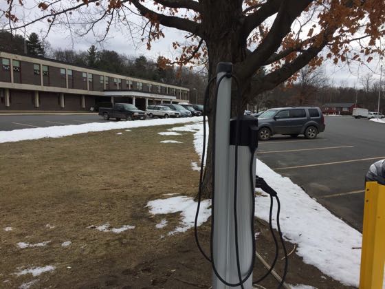 EV charger at Amherst Middle School