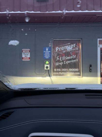 EV charger at Premier Graphics