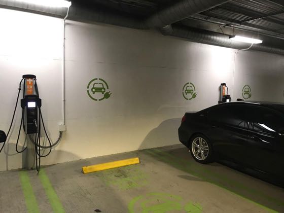 EV charger at LBA Realty