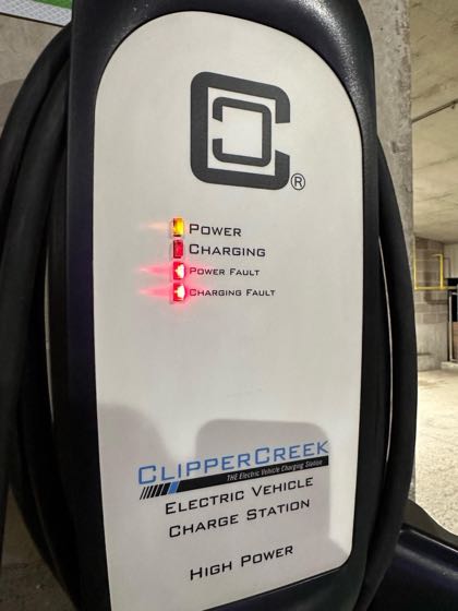 EV charger at Convention Center Parking Ramp