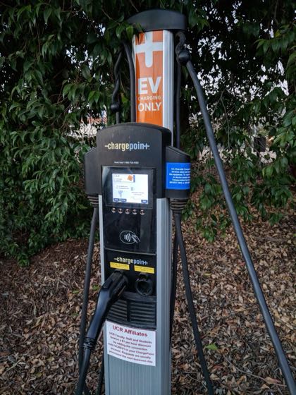 EV charger at UC Riverside - Parking Lot 24