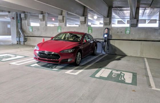 EV charger at Fairfield University -  Kelley Center Garage
