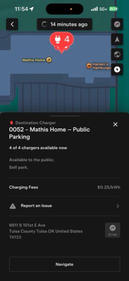 EV charger at Mathis Home-Tesla Destination Charger