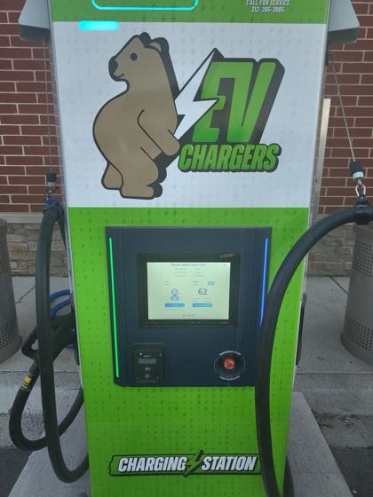 EV charger at Buddy Bear Car Wash
