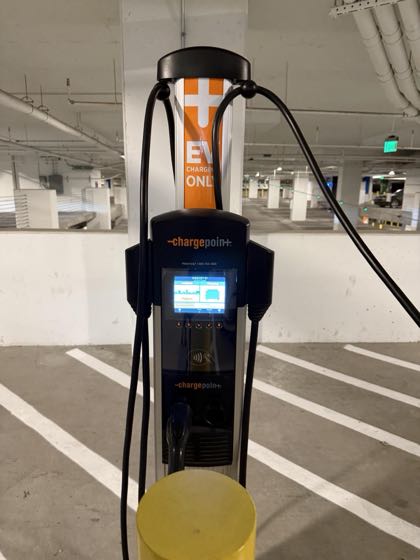 EV charger at The Quad Parking Garage