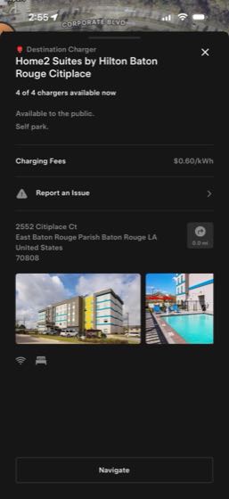 EV charger at Home2 Suites by Hilton Baton Rouge Citiplace