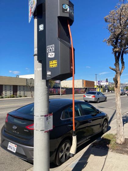 EV charger at S La Cienega Blvd Parking