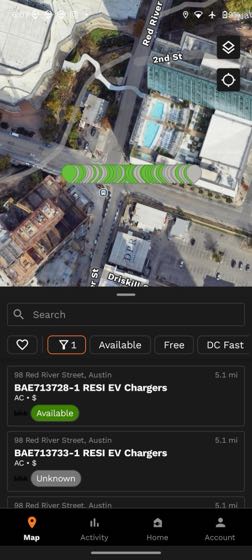 EV charger at Waterline Austin