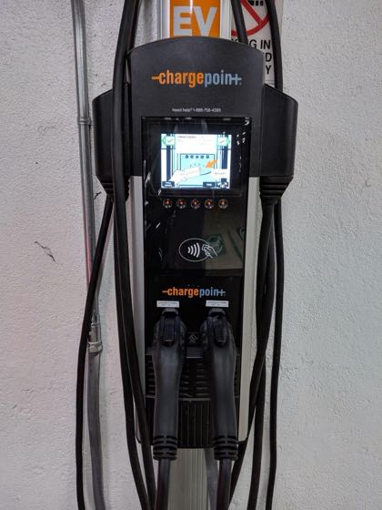 EV charger at Toyota Music Factory Parking Garage