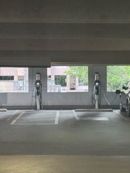 EV charger at 117 1/2 Brazos St