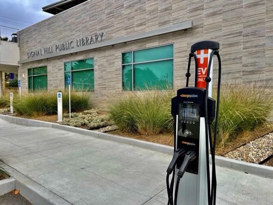 EV charger at Signal Hill Public Library