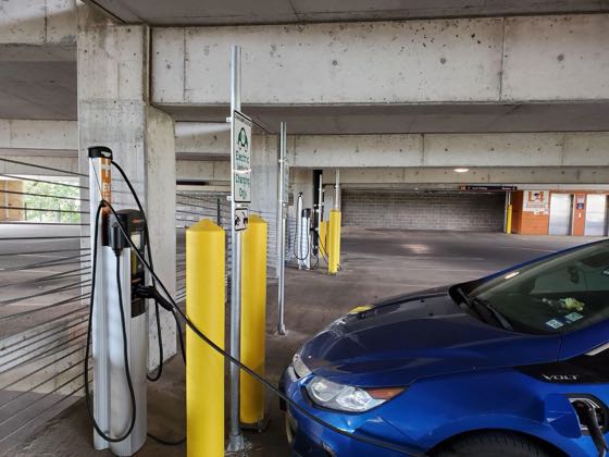 EV charger at ACC Rio Grande Parking Garage
