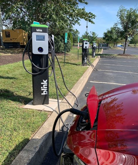 EV charger at Island View Crossing