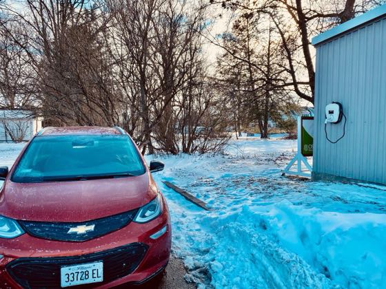 EV charger at OSF Saint Clare Medical Center