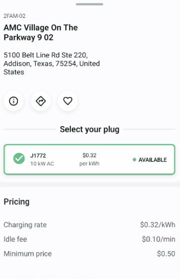 EV charger at Village on the Parkway - Pluckers Wing Bar