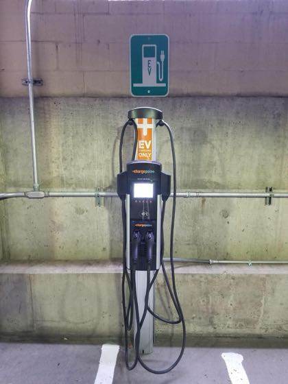 EV charger at Tower Place Parking Ramp