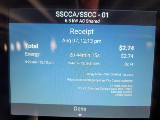 EV charger at Saratoga Springs City Center Parking Garage