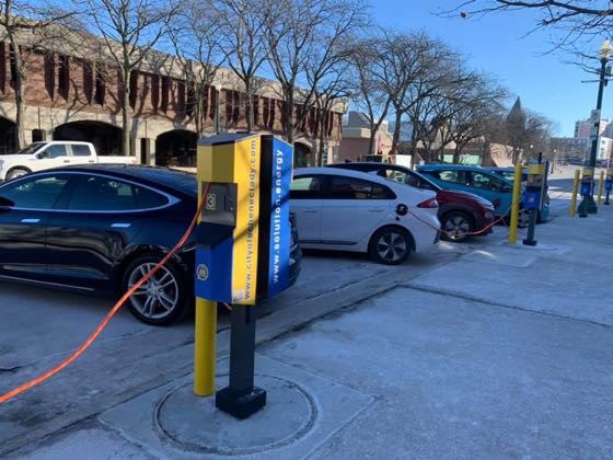 EV charger at 510 Liberty Street on-street parking