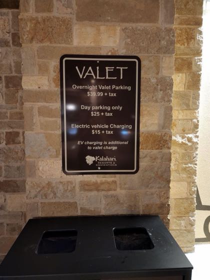 EV charger at Kalahari Resorts