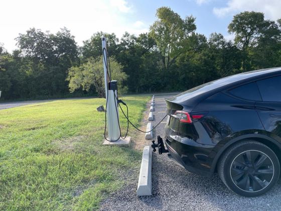 EV charger at McKinney Falls State Park - Visitor Center