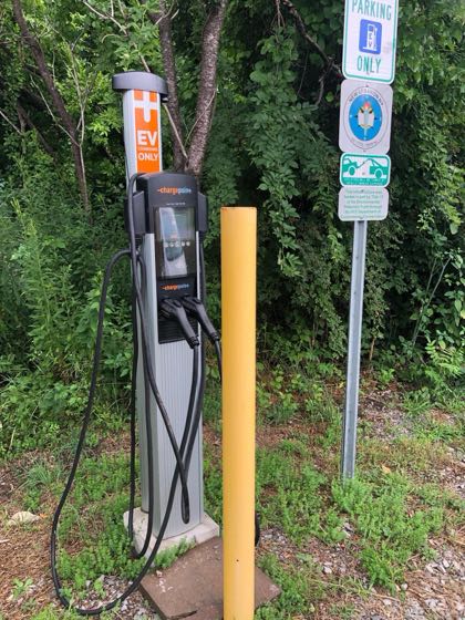 EV charger at Corkscrew Rail Trail