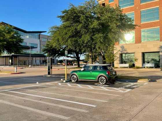 EV charger at Cinemark HQ