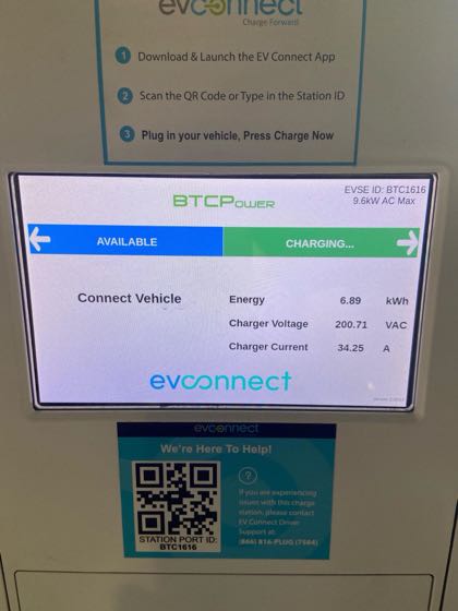 EV charger at 4th St Garage