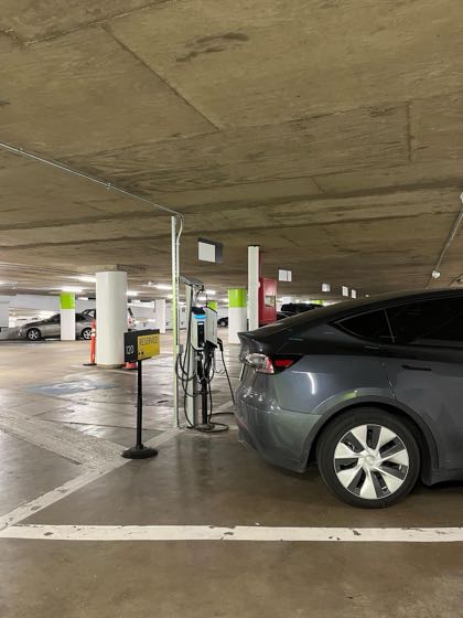 EV charger at Bayou Place