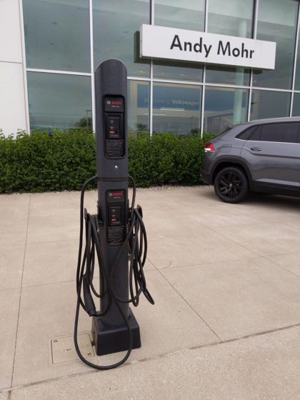 EV charger at Andy Mohr Volkswagen (1)