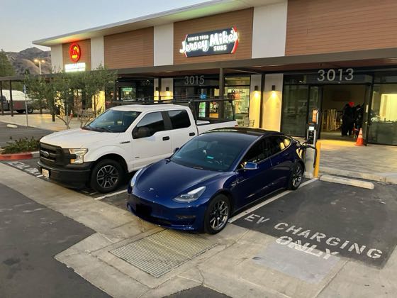 EV charger at Avion Burbank - Jersey Mike's Subs