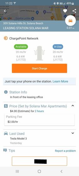 EV charger at Solana Mar Apartments