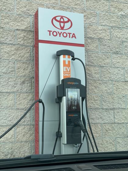 EV charger at Ciocca Toyota of Williamsport
