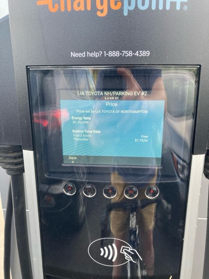 EV charger at Lia Toyota of Northampton