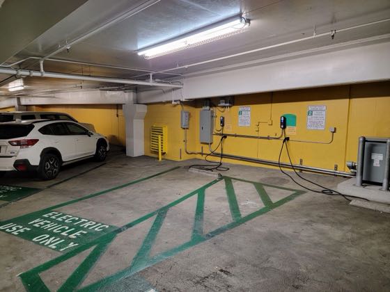 EV charger at Schoolhouse Garage