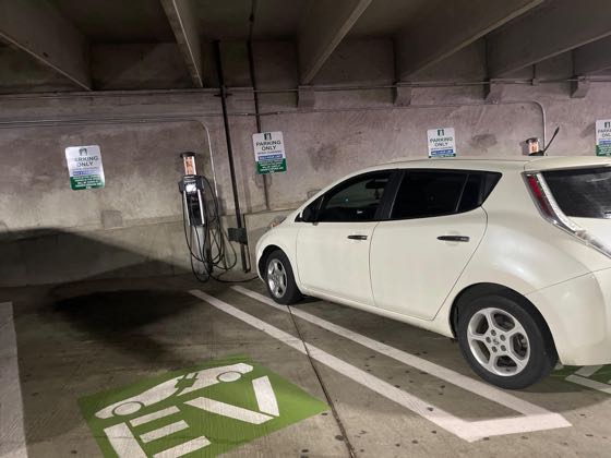 EV charger at Frank Crowley Courthouse - Parking Garage