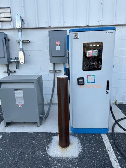 EV charger at Brown Daub Chevrolet - Side