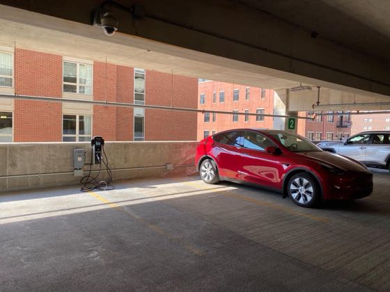 EV charger at UIUC - Campus Center Public Parking Deck
