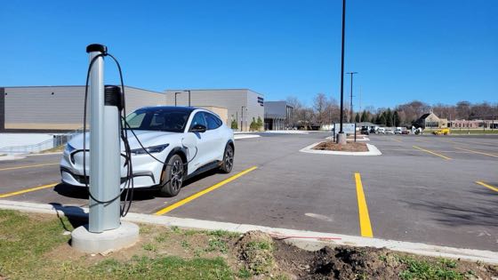 EV charger at Hudsonville High School - Fieldhouse