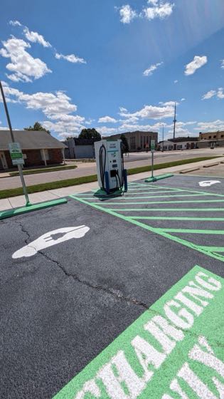 EV charger at Downtown Shelbyville Lot