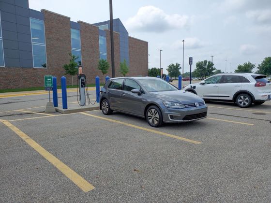 EV charger at GVSU - Parking Lot F