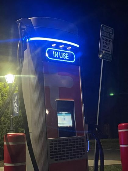 EV charger at Westfield State University - Science Lot