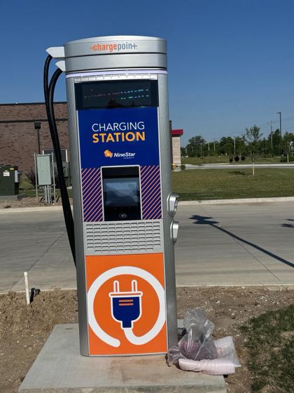 EV charger at Leo's Market and Eatery