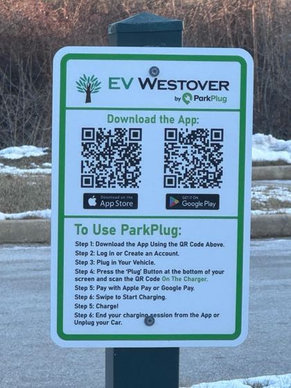 EV charger at Westover Companies Main Office