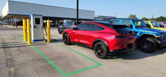 EV charger at Tom Kelley Chrysler Dodge Jeep Ram