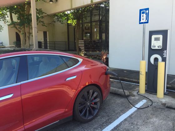 EV charger at Houston Heights Library