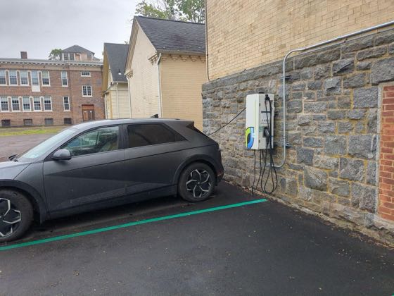 EV charger at Memorial Town Hall
