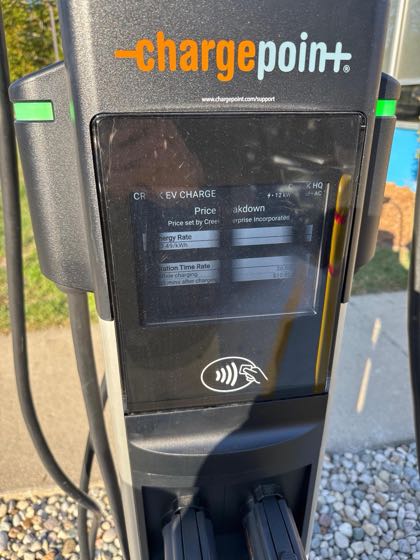 EV charger at Creek Enterprise
