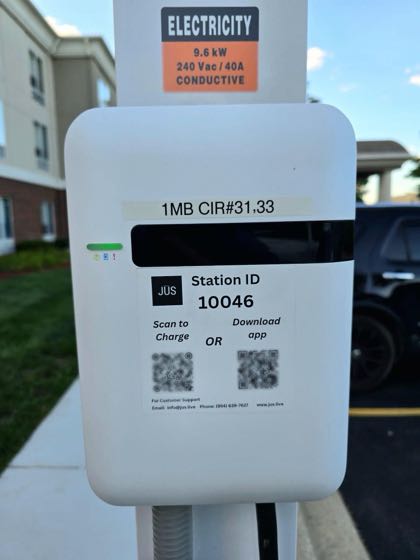EV charger at JUS charging systems