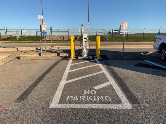 EV charger at Lancaster Airport
