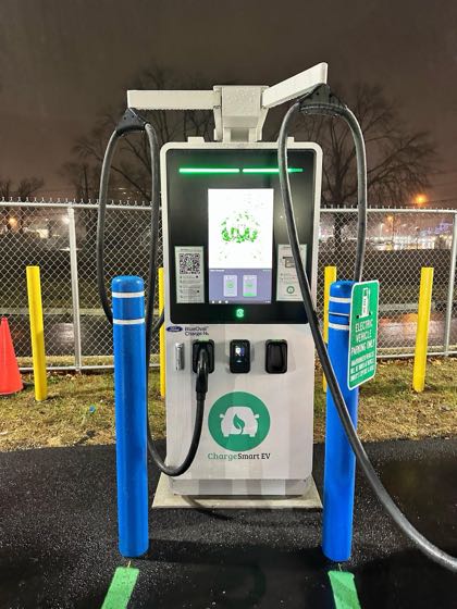 EV charger at Quality Auto Mall Ford